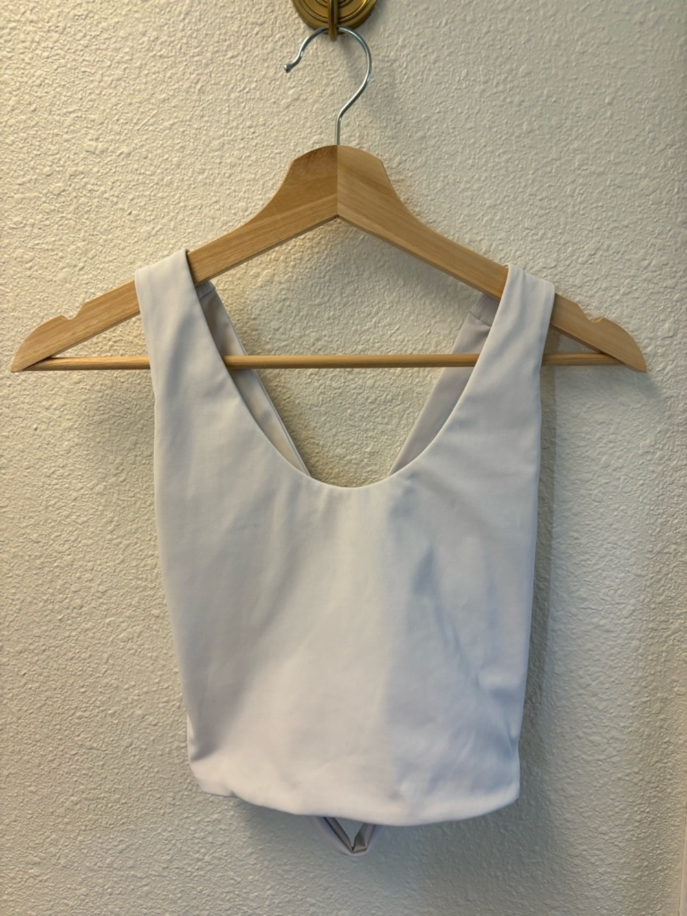 Scoop-Front White Sports Bra Tank